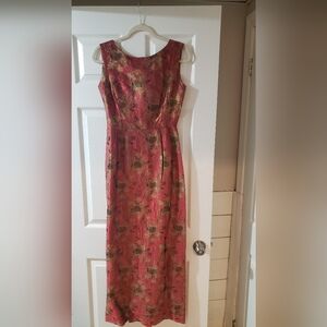 Vintage Red and Gold Embroidered Dress